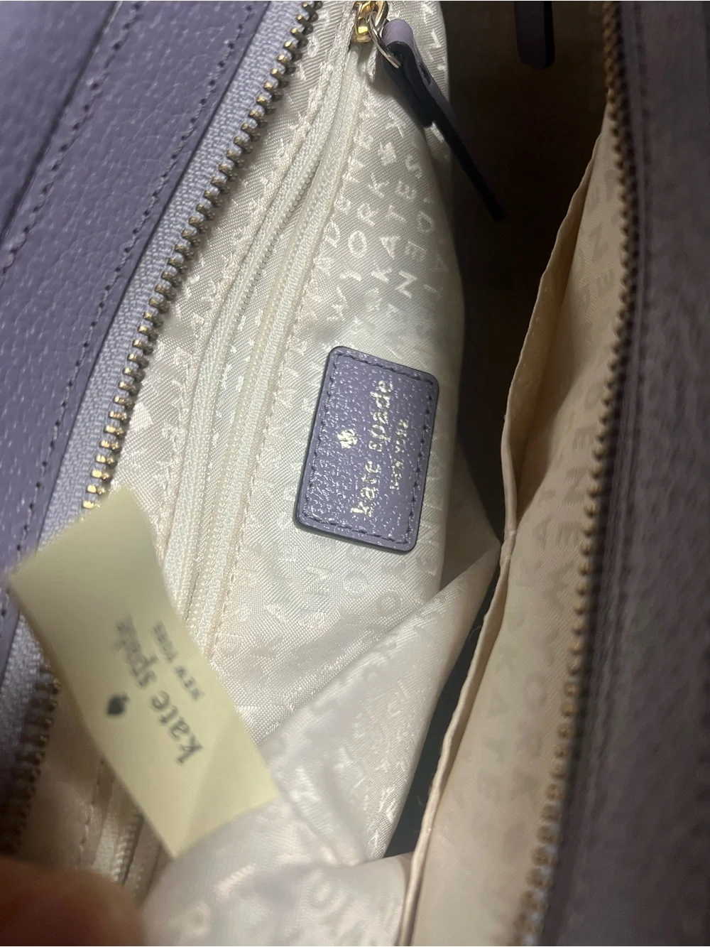 kate spade lilac leather satchel with detachable strap